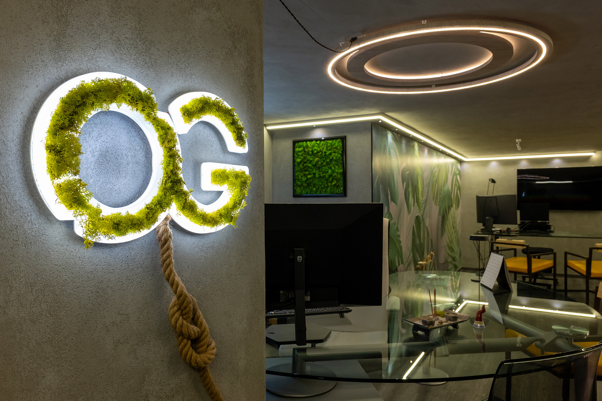 Studio Officine Grafiche — logo OG in muschio